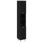 Preview: Badschrank Schwarz Eiche 30x30x179 cm Holzwerkstoff