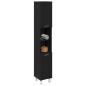 Preview: Badschrank Schwarz Eiche 30x30x179 cm Holzwerkstoff