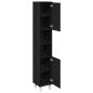 Preview: Badschrank Schwarz Eiche 30x30x179 cm Holzwerkstoff