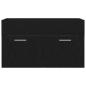 Preview: Waschbeckenunterschrank Schwarz Eiche 90x38,5x46 cm Holzwerkstoff