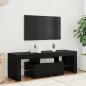 Preview: ARDEBO.de - TV-Schrank mit LED-Lichtern, schwarz, Eiche, 120x35x40 cm