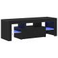 Preview: TV-Schrank mit LED-Lichtern, schwarz, Eiche, 120x35x40 cm
