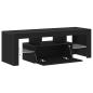 Preview: TV-Schrank mit LED-Lichtern, schwarz, Eiche, 120x35x40 cm