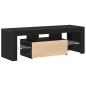 Preview: TV-Schrank mit LED-Lichtern, schwarz, Eiche, 120x35x40 cm
