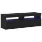 Preview: TV-Schrank mit LED Schwarz Eiche 120x35x40 cm Holzwerkstoff