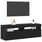 Preview: TV-Schrank mit LED Schwarz Eiche 120x35x40 cm Holzwerkstoff