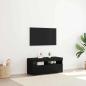 Preview: ARDEBO.de - TV-Schrank mit LED-Lichtern, Schwarz, Eiche, 90x35x40 cm, Holzwerkstoff