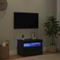 Preview: TV-Schrank mit LED-Lichtern in Schwarz und Eiche, 60x35x40 cm, Holzwerkstoff