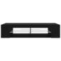 Preview: TV-Schrank schwarz mit LED-Lichtern aus Eiche 135x39x30cm aus Ingenieurholz