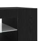 Preview: TV-Schrank schwarz mit LED-Lichtern aus Eiche 135x39x30cm aus Ingenieurholz