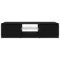Preview: TV-Schrank mit LED-Lichtern in Schwarz und Eiche, 140x40x35,5 cm, aus Holzwerkstoff