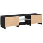 Preview: TV-Schrank mit LED-Lichtern in Schwarz und Eiche, 140x40x35,5 cm, aus Holzwerkstoff