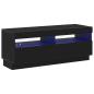 Preview: TV-Schrank mit LED-Leuchten, Schwarz und Eiche, 100x35x40 cm, Holzwerkstoff