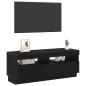 Preview: TV-Schrank mit LED-Leuchten, Schwarz und Eiche, 100x35x40 cm, Holzwerkstoff