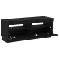 Preview: TV-Schrank mit LED-Leuchten, Schwarz und Eiche, 100x35x40 cm, Holzwerkstoff