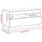 Preview: TV-Schrank mit LED-Lichtern, Schwarz und Eiche, 80x35x40 cm aus Holzwerkstoff