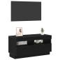 Preview: TV-Schrank mit LED-Lichtern, Schwarz und Eiche, 80x35x40 cm aus Holzwerkstoff
