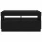 Preview: TV-Schrank mit LED-Lichtern, Schwarz und Eiche, 80x35x40 cm aus Holzwerkstoff