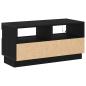 Preview: TV-Schrank mit LED-Lichtern, Schwarz und Eiche, 80x35x40 cm aus Holzwerkstoff