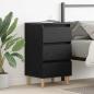 Preview: ARDEBO.de - Nachttisch mit Holzbein Schwarz Eiche 40x35x69 cm