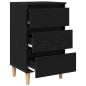 Preview: Nachttisch mit Holzbein Schwarz Eiche 40x35x69 cm