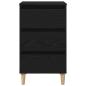 Preview: Nachttisch mit Holzbein Schwarz Eiche 40x35x69 cm