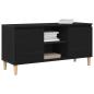 Preview: ARDEBO.de - TV-Schrank mit Holzbeinen Schwarz Eiche 102x35x50 cm