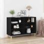 Preview: ARDEBO.de - Sideboard Schwarz Eiche 103,5 x 35 x 70 cm Möbelstoff
