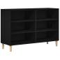 Preview: Sideboard Schwarz Eiche 103,5 x 35 x 70 cm Möbelstoff