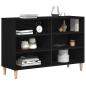 Preview: Sideboard Schwarz Eiche 103,5 x 35 x 70 cm Möbelstoff