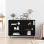 Preview: Sideboard Schwarz Eiche 103,5 x 35 x 70 cm Möbelstoff
