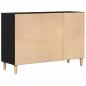 Preview: Sideboard Schwarz Eiche 103,5 x 35 x 70 cm Möbelstoff
