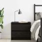 Preview: Nachttisch Schwarz Eiche 50x40x43,5 cm Holzwerkstoff