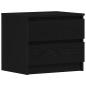 Preview: Nachttische 2er Set Schwarz Eiche 50x40x43,5 cm Holzwerkstoff
