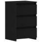 Preview: Nachttisch Schwarz Eiche 40x35x62,5 cm aus Holzwerkstoff