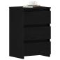 Preview: Nachttisch Schwarz Eiche 40x35x62,5 cm aus Holzwerkstoff