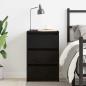 Preview: Nachttisch Schwarz Eiche 40x35x62,5 cm aus Holzwerkstoff