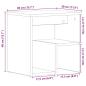 Preview: Nachttisch Schwarz Eiche 40x30x40 cm Ingenieured Holz