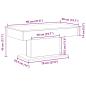 Preview: Couchtisch Schwarz Eiche 96x50x45 cm aus Holzwerkstoff