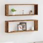 Preview: ARDEBO.de - Wandregale 2er Set Altes Holz 80x15x26 cm Holzwerkstoff