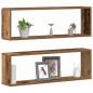 Preview: Wandregale 2er Set Altes Holz 80x15x26 cm Holzwerkstoff
