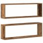 Preview: Wandregale 2er Set Altes Holz 80x15x26 cm Holzwerkstoff