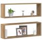 Preview: Wandregale 2er Set Artisan Eiche 80x15x26 cm Holzwerkstoff