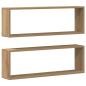 Preview: Wandregale 2er Set Artisan Eiche 80x15x26 cm Holzwerkstoff
