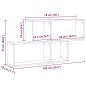 Preview: Schwarzer Eichenschrank 76x15x53 cm aus Holzwerkstoff