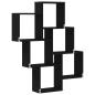 Preview: Wandregal Schwarz Eiche 78x15x92 cm Holzwerkstoff