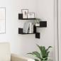 Preview: ARDEBO.de - Wand-Eckregal Schwarz Eiche 40x40x49,5 cm Holzwerkstoff