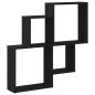 Preview: Wandregal schwarz Eiche 80x15x78,5 cm Technik Holz