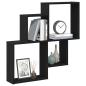 Preview: Wandregal schwarz Eiche 80x15x78,5 cm Technik Holz