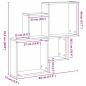 Preview: Wandregal schwarz Eiche 80x15x78,5 cm Technik Holz